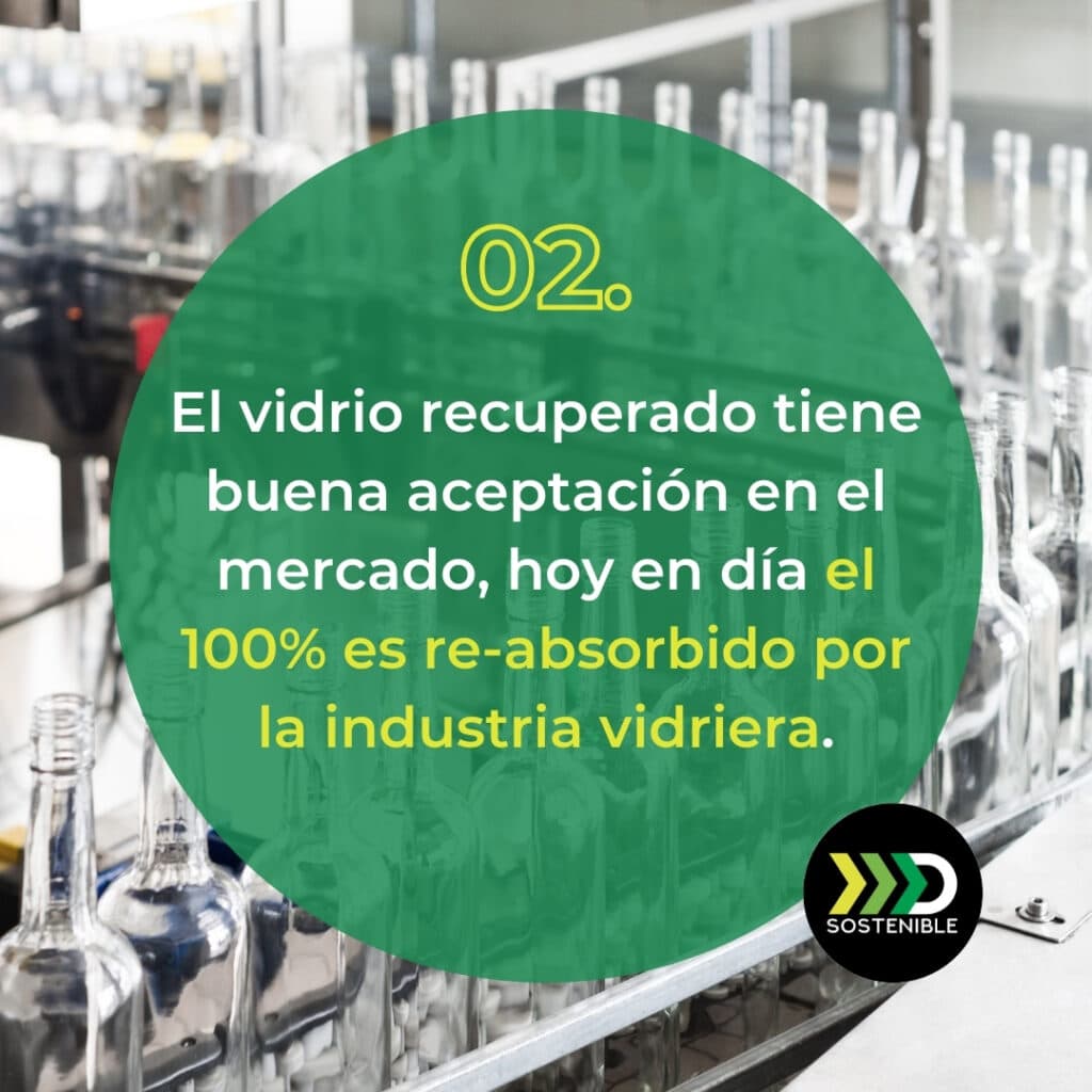 El vidrio reciclado es aprovechado por la industria vidriera